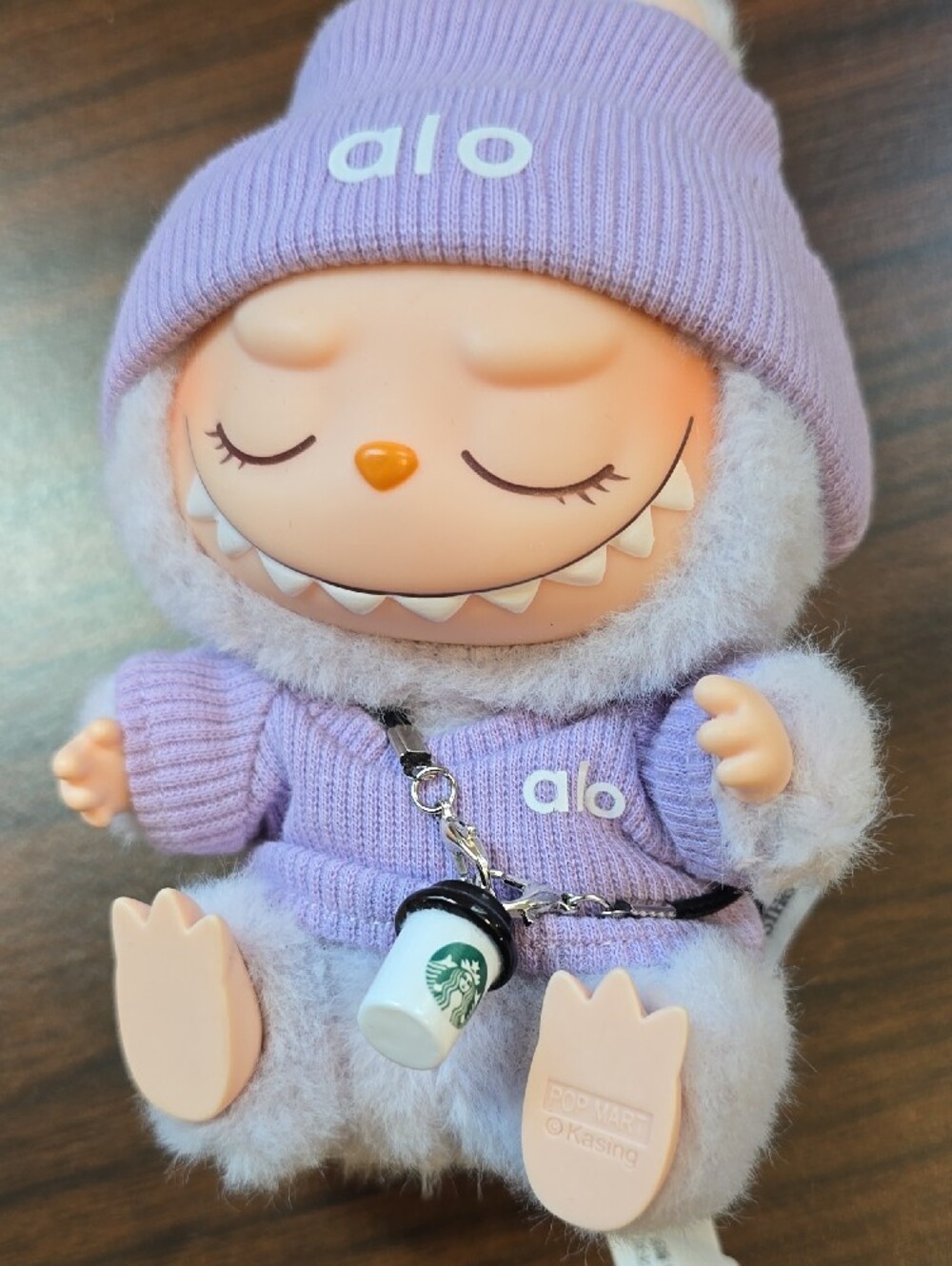 ALO Yoga Lavender Plush Keychain Doll with Cozy Hat - Picture 3 of 3